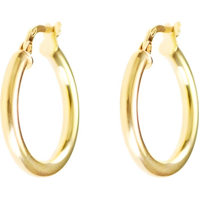 Pendientes de mujer - Pendientes de aro de oro amarillo auténtico - Diámetro 1,5 cm - L'ATELIER D'AZUR