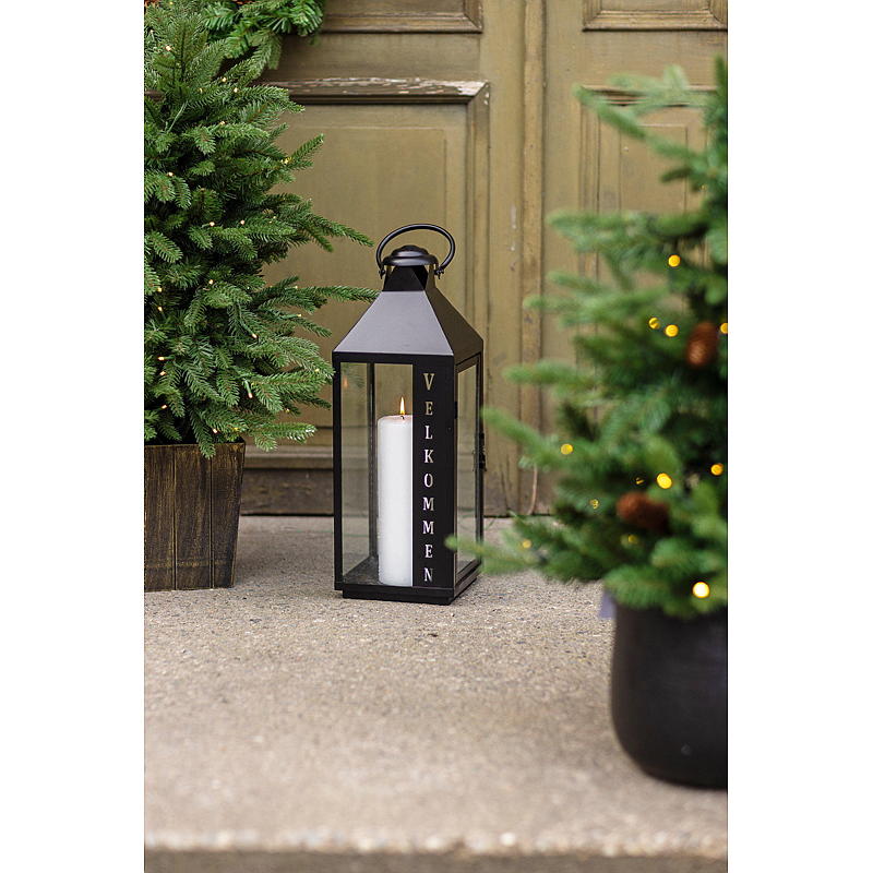 Hjemmelanterne Velkommen 18x18x51 cm metal