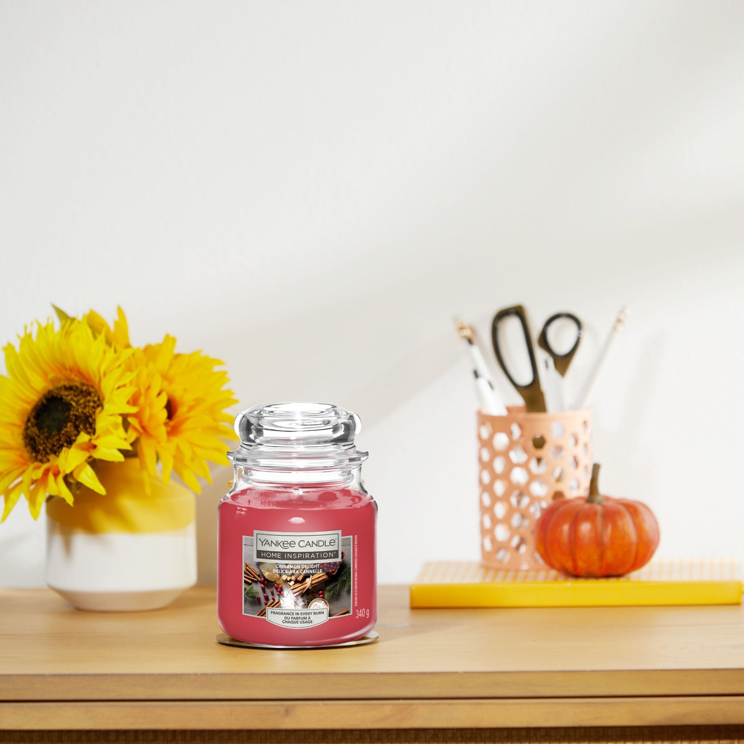 Yankee Candle -kynttilä, kodin inspiraatio, kanelin ilo