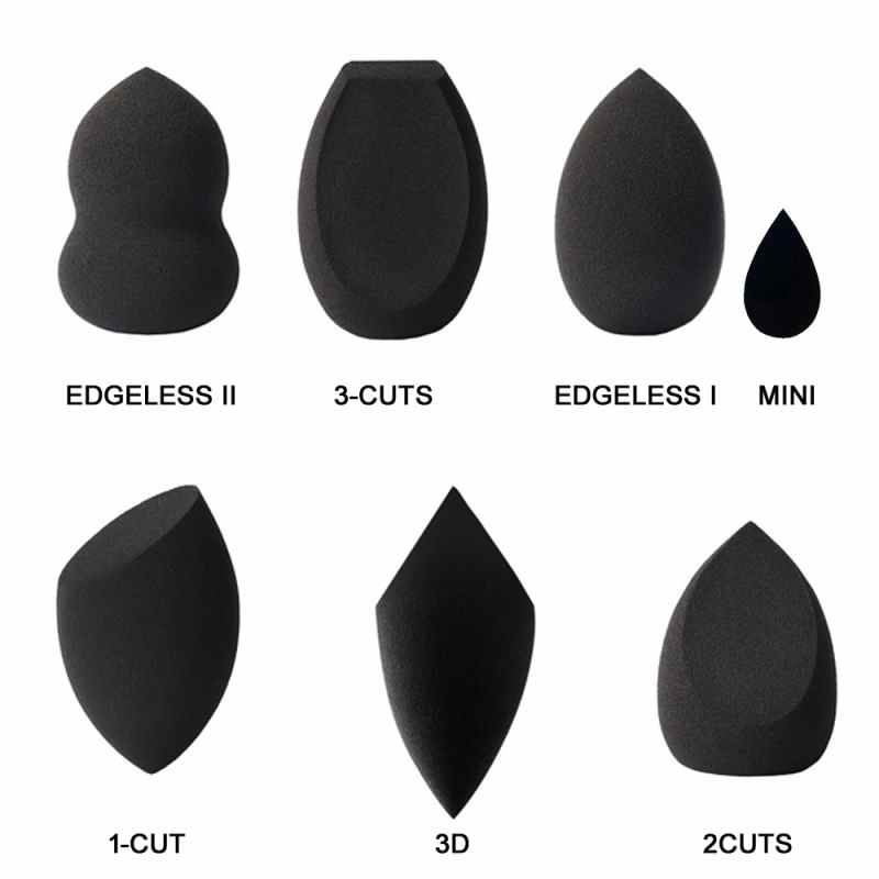 Éponges à maquillage noires Pro Series pour un fini impeccable du fond de teint et de la poudre. Douces et sans latex, en polyuréthane hydrophile.