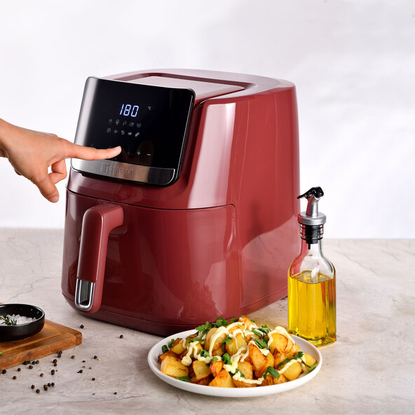 Airfryer, 6,5 l, bordeauxrood