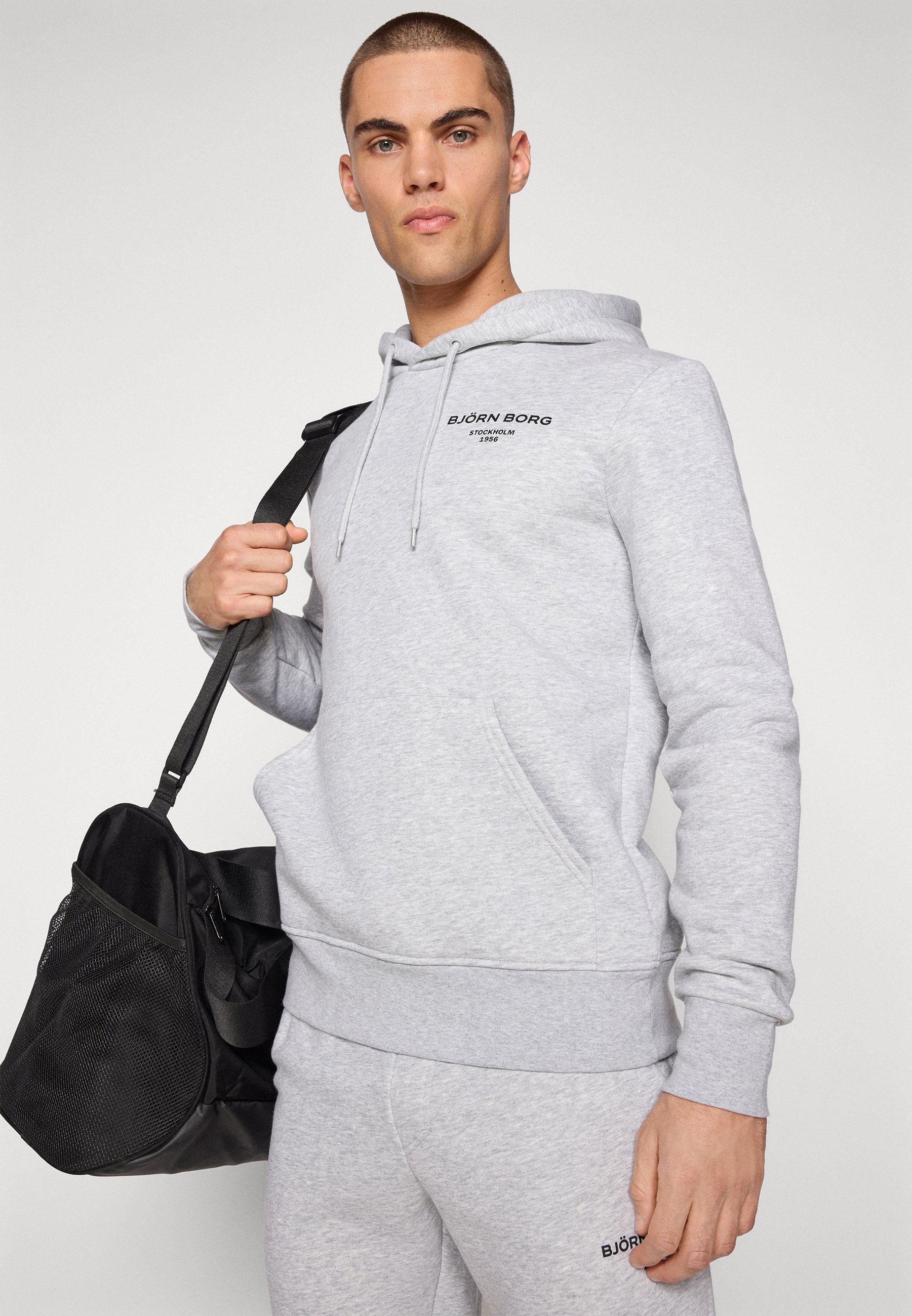 Björn Borg ESSENTIAL HOODIE - Hoodie - lichtgrijs