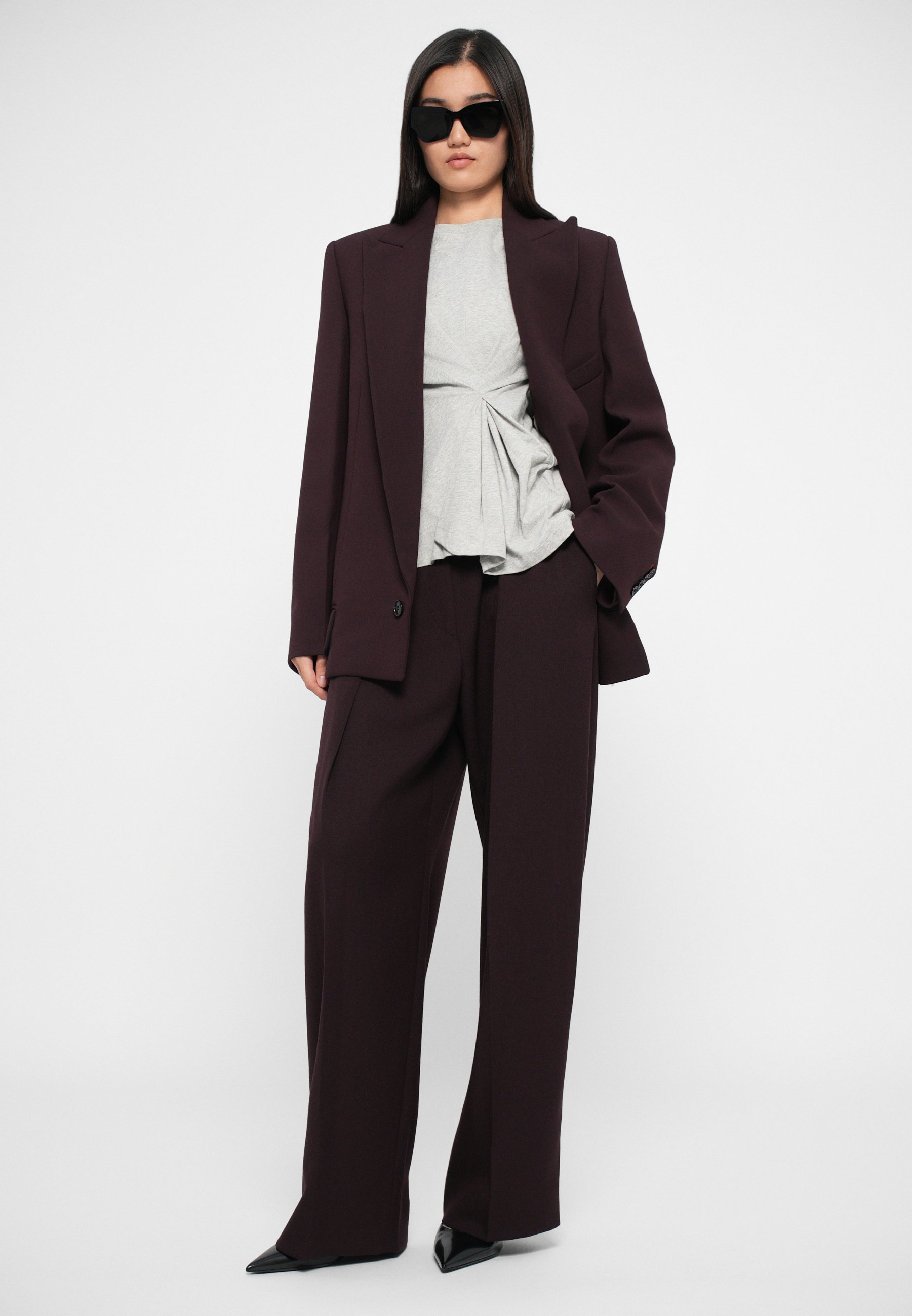Veste Victoria Beckham à revers tombants - Blazer - acajou foncé