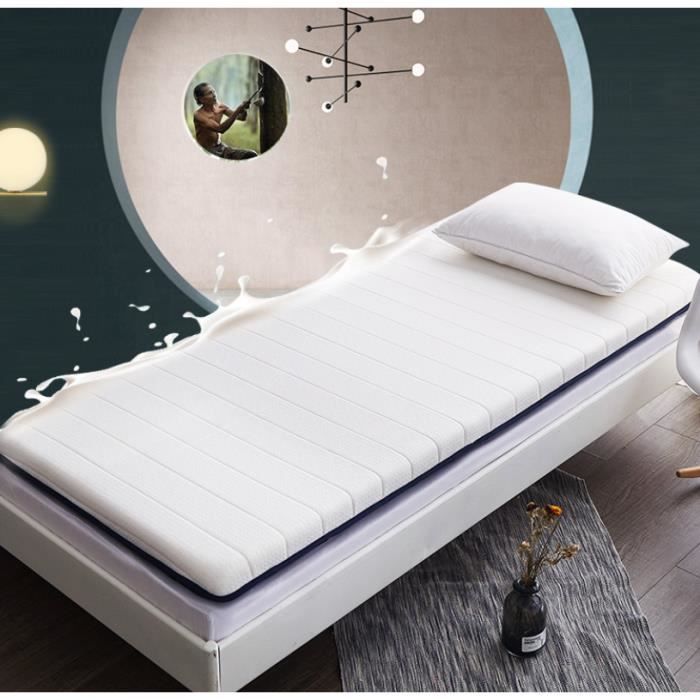 Luxus-Matratzenauflage – 90 x 190 cm – Memory-Schaum – Abnehmbarer Bezug – 6 cm dick