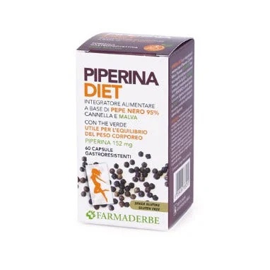 FARMADERBE Piperine voedingssupplement voor gewichtsverlies 60 tabletten