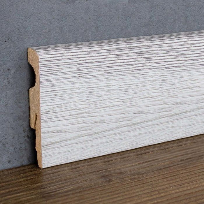 PROVISTON chêne blanc 10 x 58mm mélaminé blanc plinthe MDF plinthe arrondie