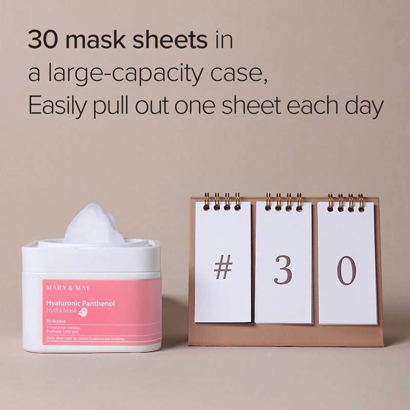 Mary&May Hyaluronic Panthenol Hydra Mask komplet intenzivno vlažilnih mask iz blaga
