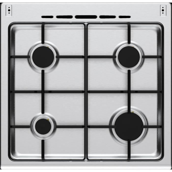 Cucina a gas CONTINENTAL EDISON CECG60FCS1 - 4 fuochi - L59,8 x P61 x H83 cm - Argento