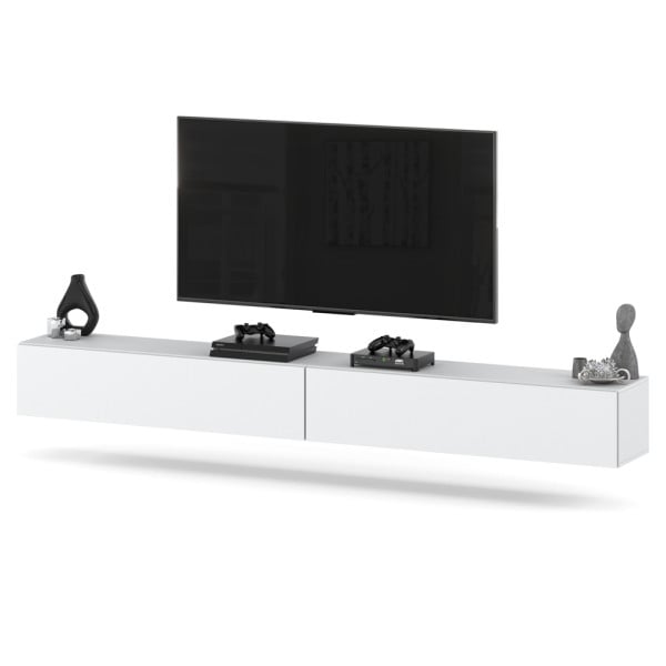 Szafka rtv wisząca biała 280cm tv duża do salonu sypialni