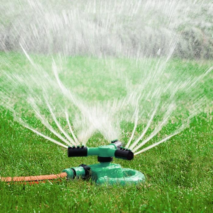 Arroseur de Jardin, Arroseur D'eau pour Pelouse de Jardin, Arroseur Rotatif à 360 Degrés, Arrosoir avec 3 buses pour
