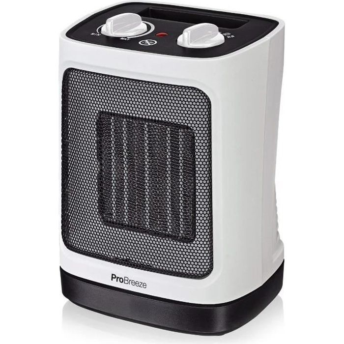 Mini ceramic fan heater 2000W - Pro Breeze - Automatic oscillation and 2 temperature settings