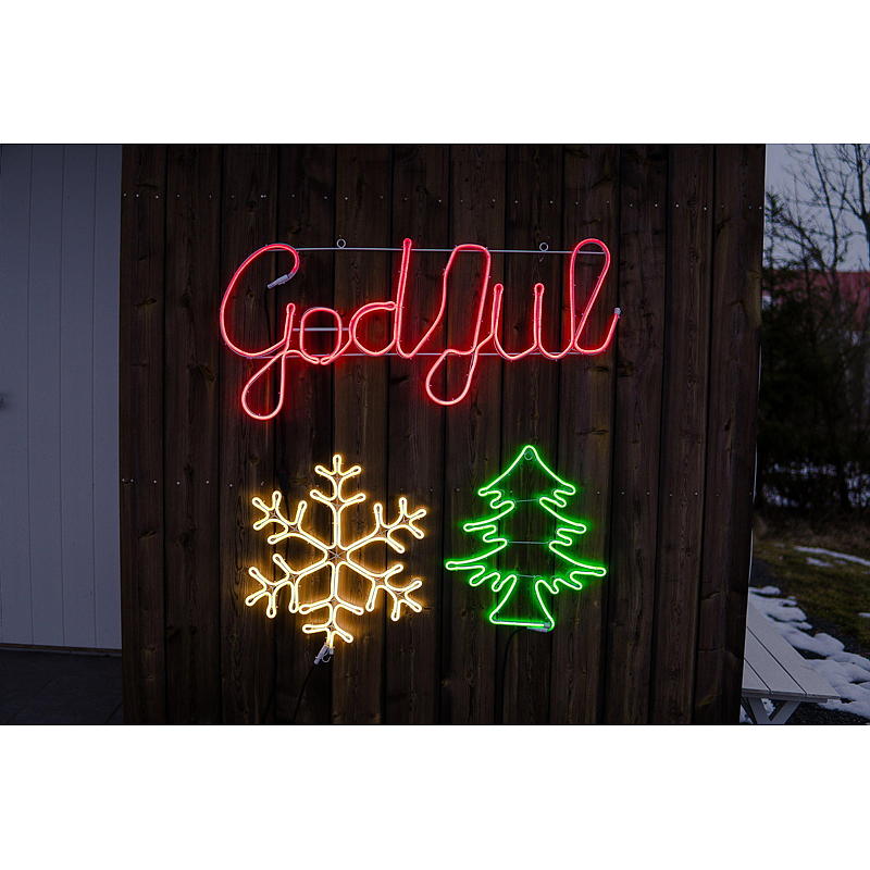 Insegna luminosa IT a forma di fiocco di neve, 57x51 cm, neon bianco caldo