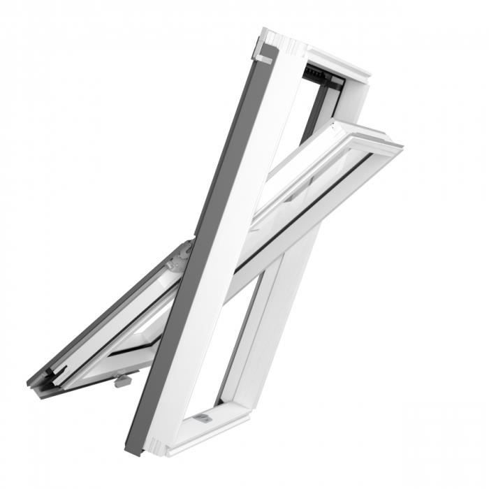 SOLSTRO AAY B910 M4A roof window (78 x 98 cm) in wood with white painted finish, with slate flashing (SFX)