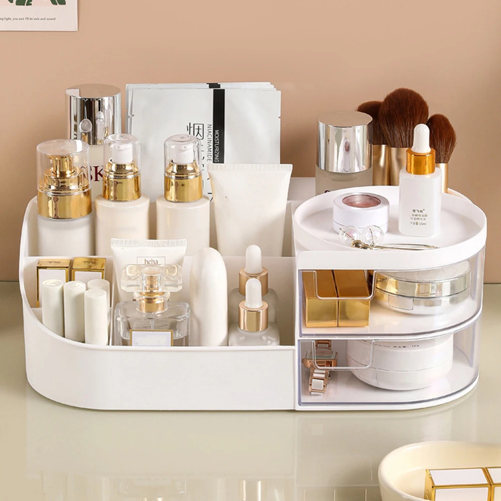 Boîte de rangement pour cosmétiques à tiroirs, coiffeuse de bureau, étagère pour bijoux et produits de soin de la peau, rouge à lèvres, boîte à maquillage multifonctionnelle