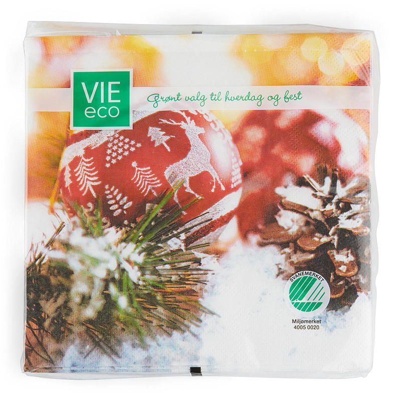 Vie Eco Servietter 20-pak 33x33 cm, julemotiv