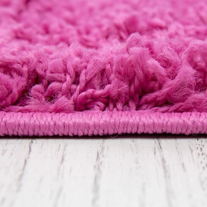 Tappeto - VIMODA - Prime Shaggy - 140x200 cm - Rosa - Stile contemporaneo