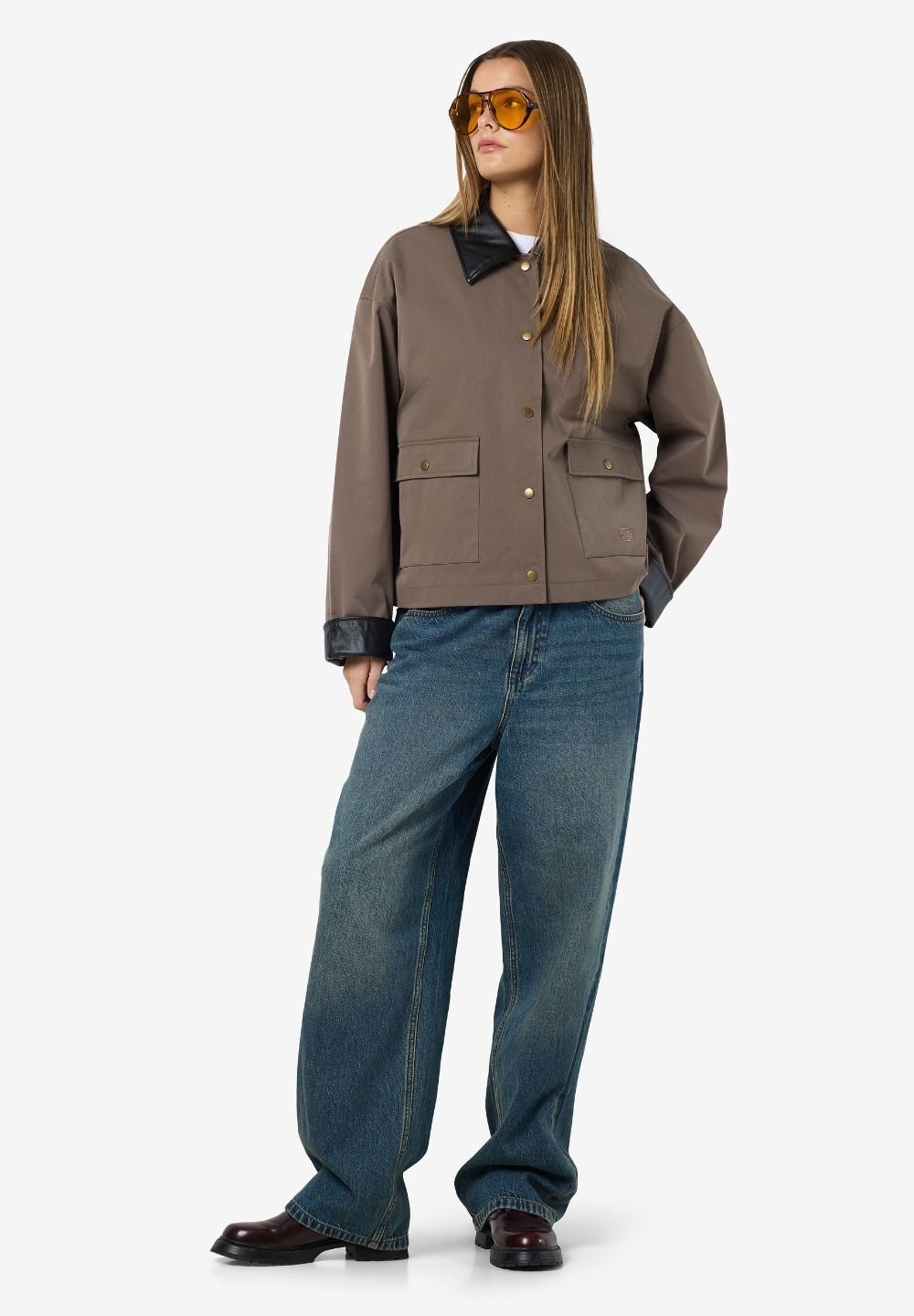 Noisy May NMNORA COLLAR JACKET - Lekka kurtka - morel