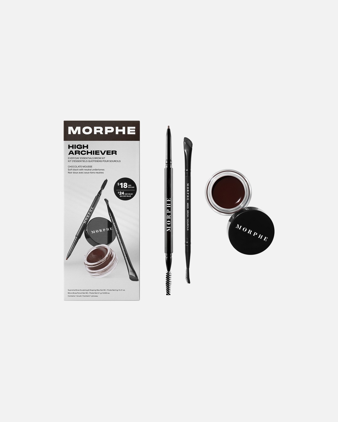 Morphe barva za obrvi High Archive Everyday Essentials set za obrvi - 1 kos