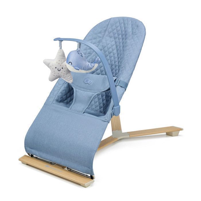 Hamaca mecedora Kinderkraft MIMI con movimiento de balanceo natural – Arnés de seguridad de 3 puntos, respaldo ajustable en 3 posiciones, Nordic Breeze