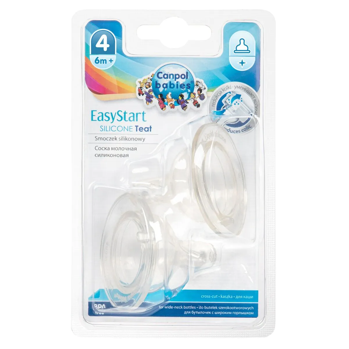Canpol Babies Smoczki Silikonowe Easystart do Butelki Szerok. Kaszka