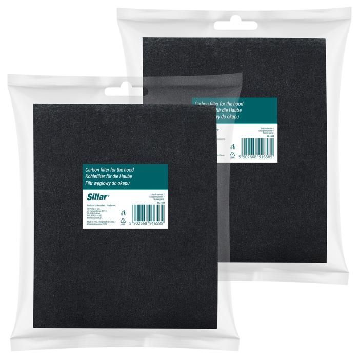 filtros de carbón para campana extractora universal de 57x47 cm (para cortar a medida)