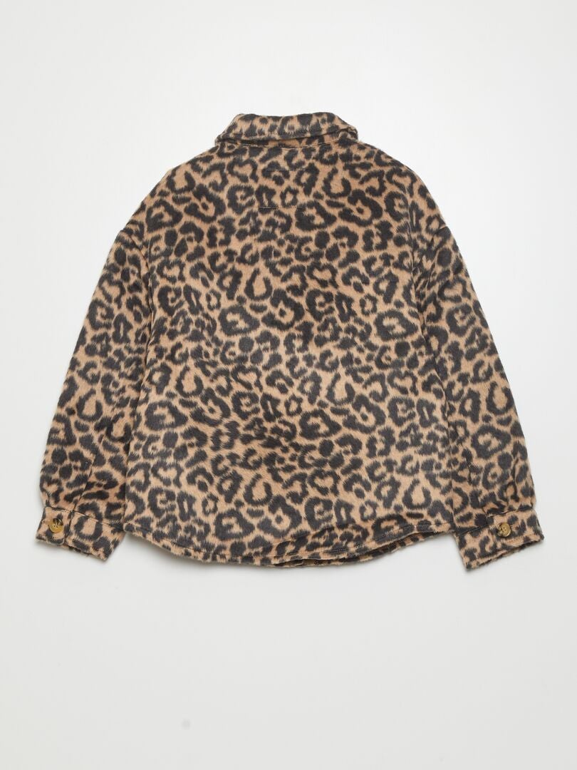 Overhemd met luipaardprint - Beige