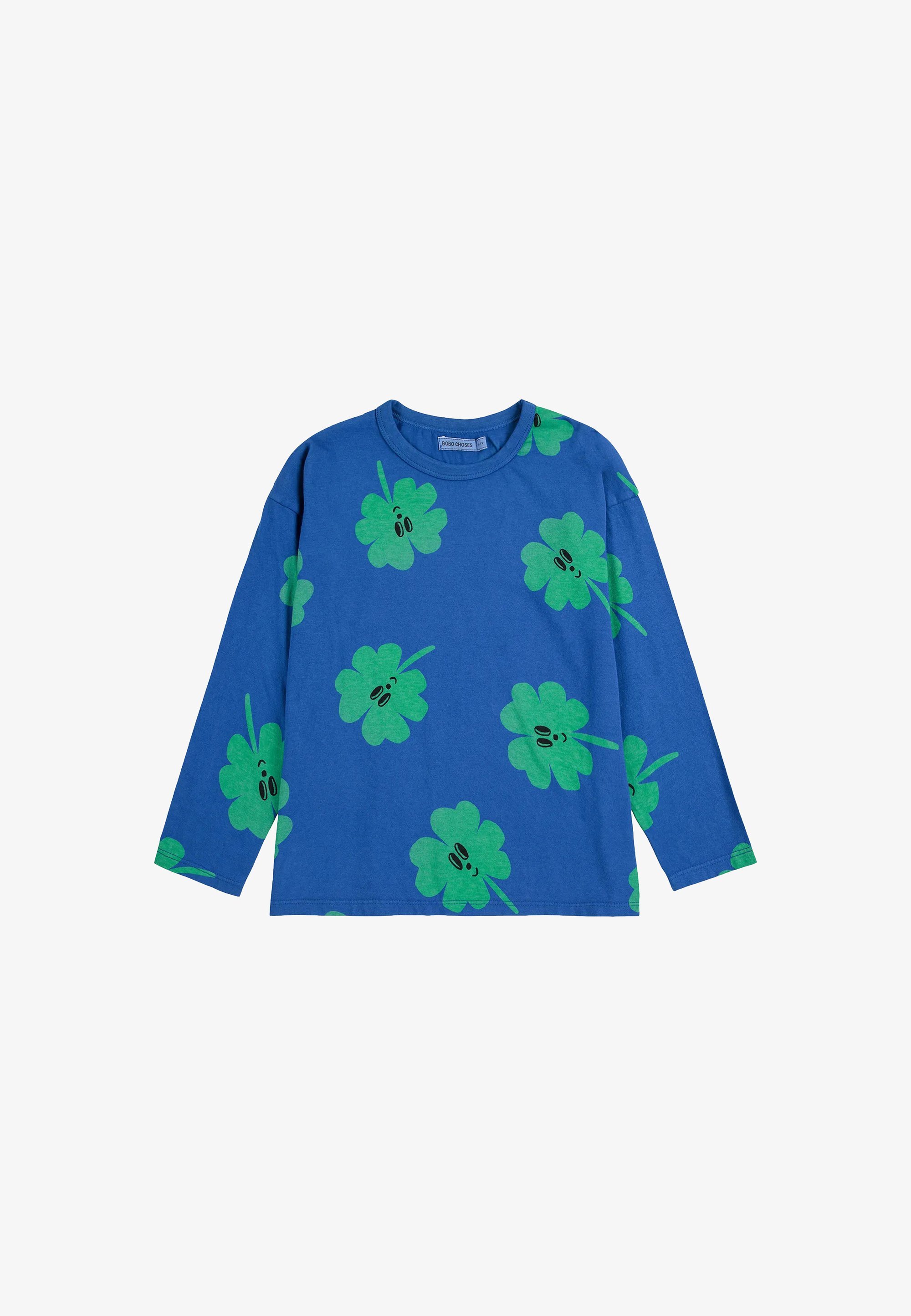 Bobo sceglie la maglia a maniche lunghe unisex LUCKY CLOVER - blu
