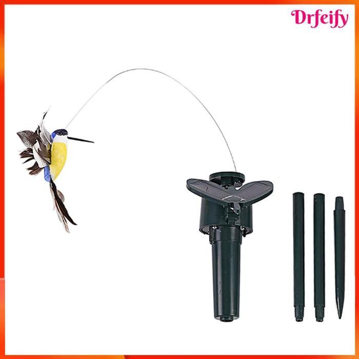 Gartendekoration – AKOZON – Schmetterling/Kolibri – Solarbetrieben – Echte Federflügel – Sonnenblumenstecker