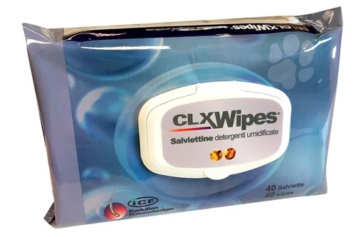 Lenços umedecidos Clorexyderm ICF IND.CHIMICA FINE, 40 unidades, desinfetantes e destacáveis para animais de estimação.