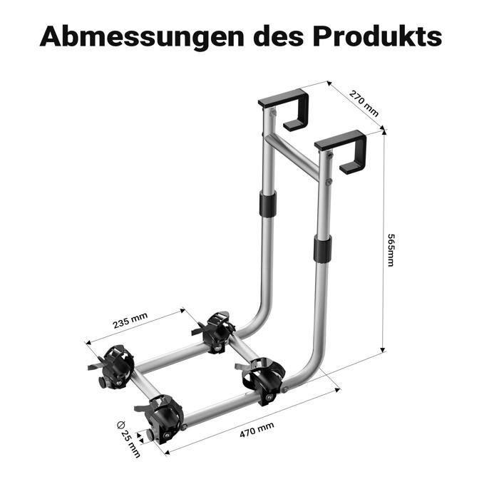 Portabicicletas Wiltec para autocaravanas – 2 piezas, capacidad de 30 kg – Aluminio y TPR – para caravanas/escaleras de techo – Todo terreno