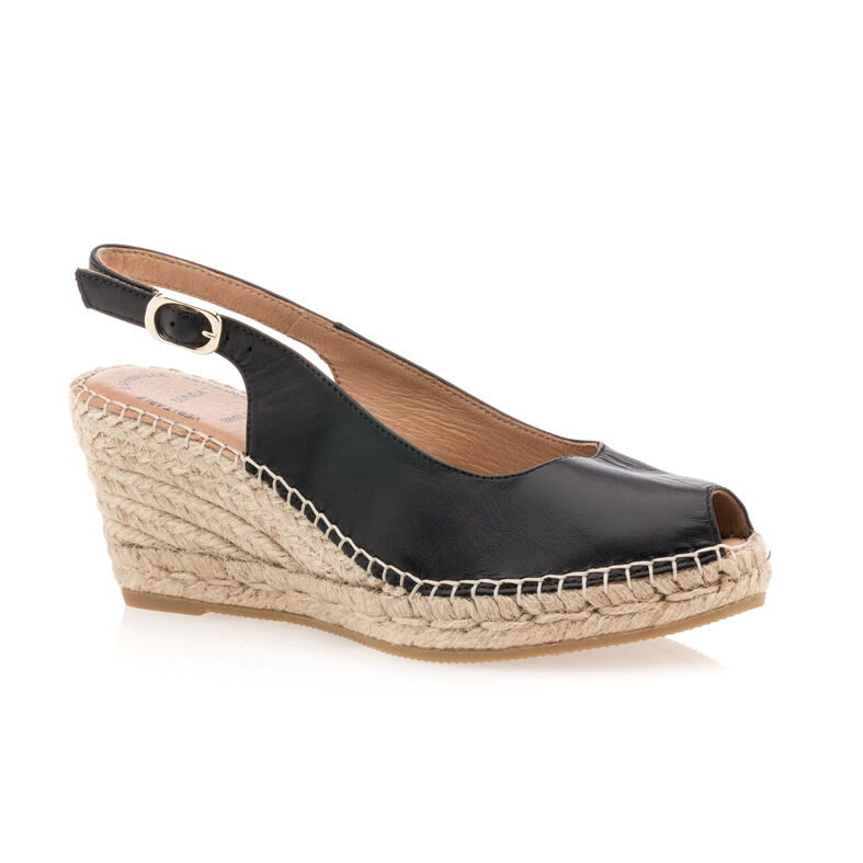 Svarte espadriller med tausåler til dame
