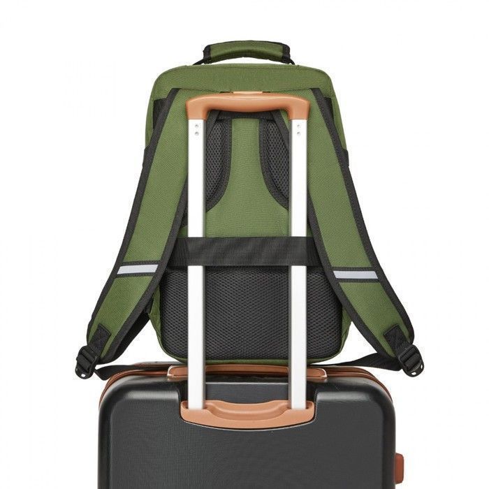 Kono Resväska 40x20x25cm Ryanair Ryggsäck 20L Handbagage för Flygresor Under Sätet för Damer och Män, Grön
