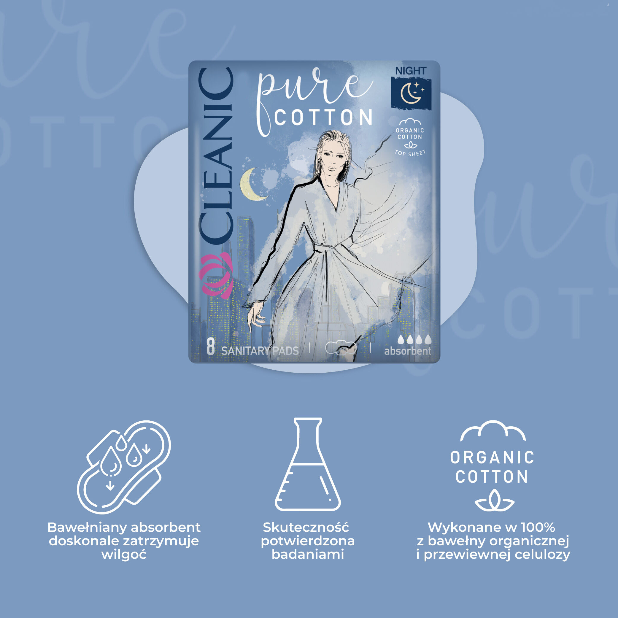 Cleanic Pure Cotton Night