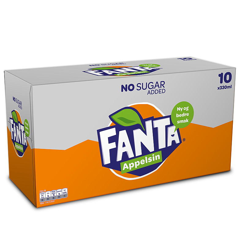 Fanta Fanta sukkerfri 10-pakning 330 ml dåse