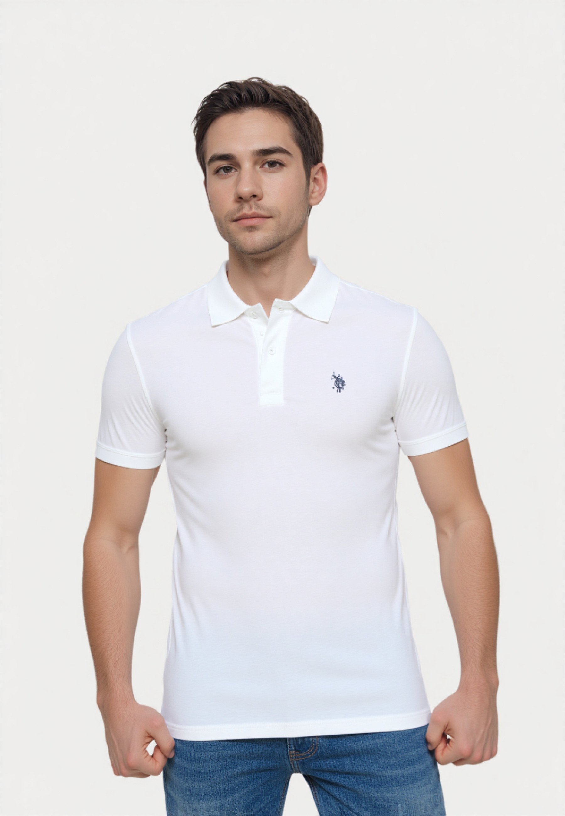 Amerikaanse Polo Assn. BASIC KURZARM - Poloshirt - weiss