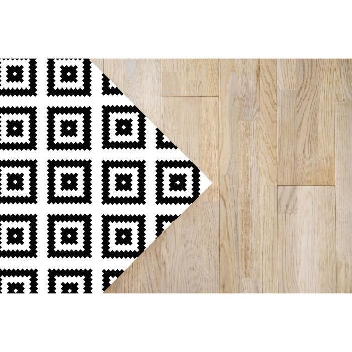 Alfombra de vinilo - EINNENFFER - 80x150 cm - Negra - Cuadrada - Interior