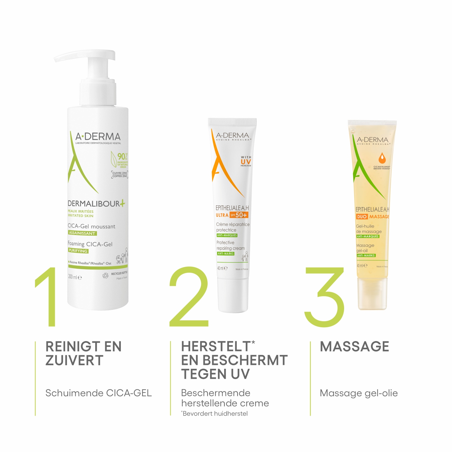 A-DERMA Epitheliale AH Ultra SPF50+ Skyddande och reparerande ansiktskräm - 40 ml