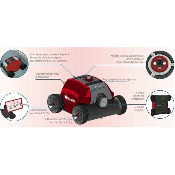 Robot piscine sans fils RED PANTHER Poolstar - Fond