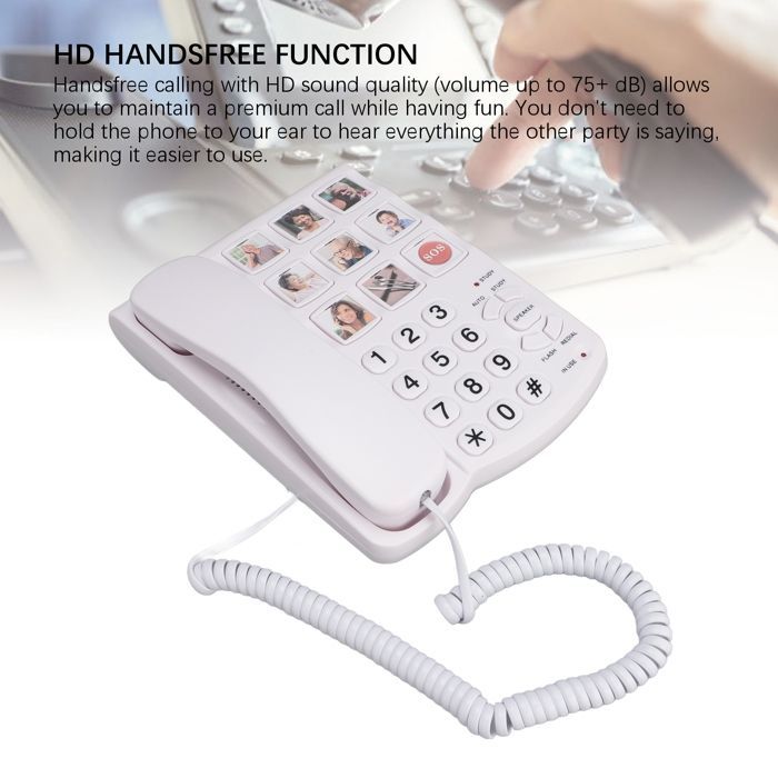 OMABETA landline phone with large buttons OMABETA corded landline phone Large button phone for seniors 9 office calculator