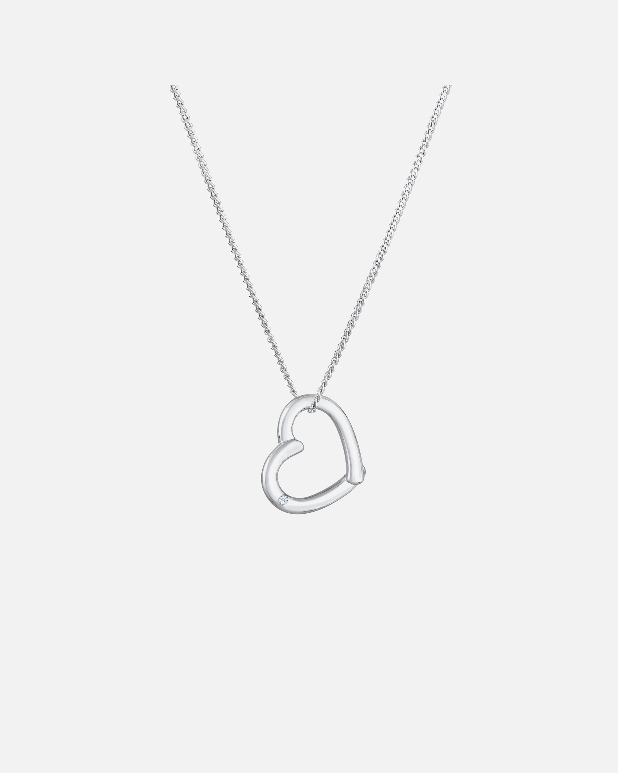 Elli DIAMONDS Femme Pendentif de Coeur Élégant avec Diamant (0.02 ct.) en Argent Sterling (925/1000)
