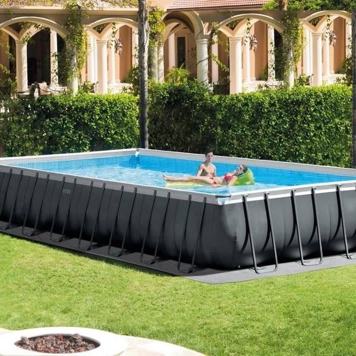 Kit de piscina desmontable tubular Intex Ultra XTR - 975 x 488 x 132 cm - Rectangular (Filtro de arena) + Limpiador de piscinas robótico Intex
