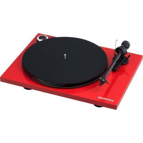 Tocadiscos Pro-Ject Essential 3 OM10 - Rojo - 33 RPM - Manual
