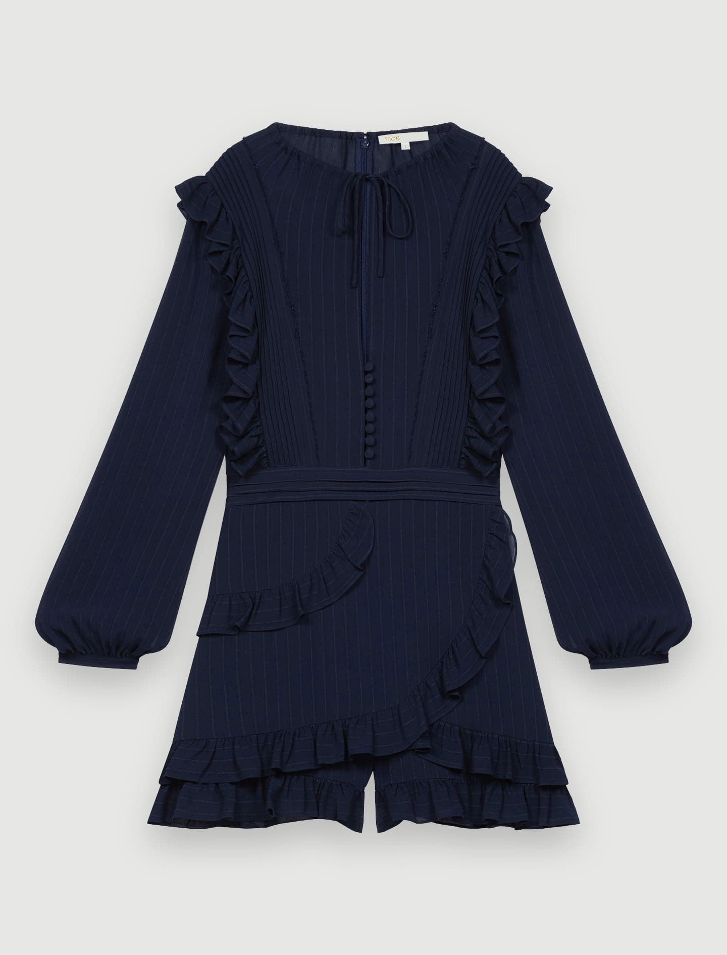 Korte jumpsuit met ruches - Marineblauw