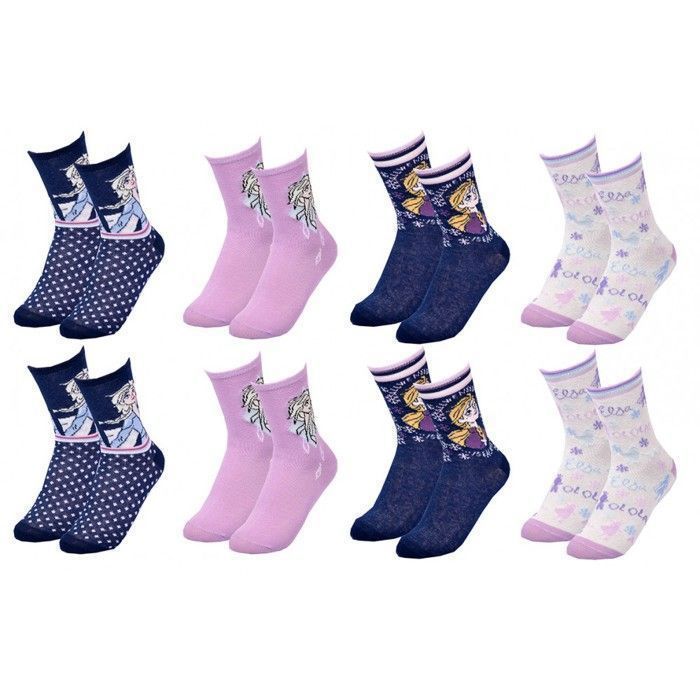 Calcetines Frozen - Paquete de 8 pares, morados - Niñas