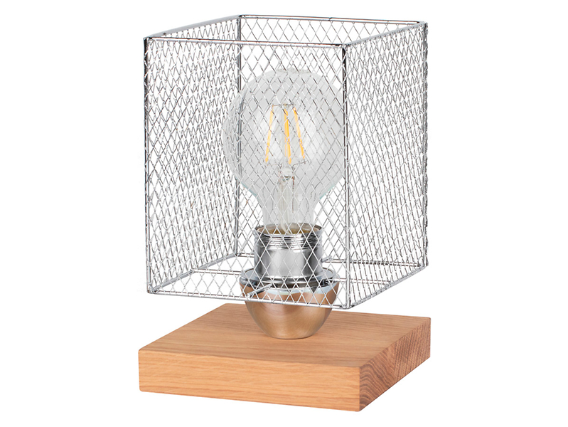 Lampa stołowa Norman Wood metalowa srebrna