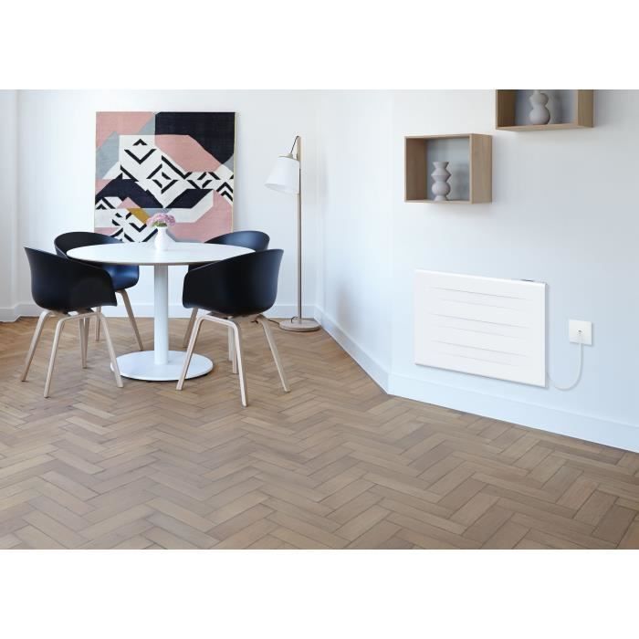 Radiador eléctrico fijo de inercia seca - Doble núcleo calefactor - 1000 W - OCEANIC - Blanco mate - NF
