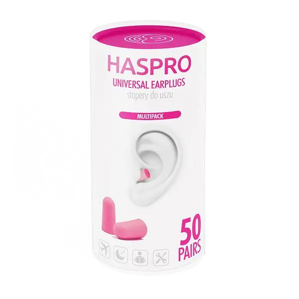 Haspro Tube, Stopery do uszu piankowe, Kolor różowy