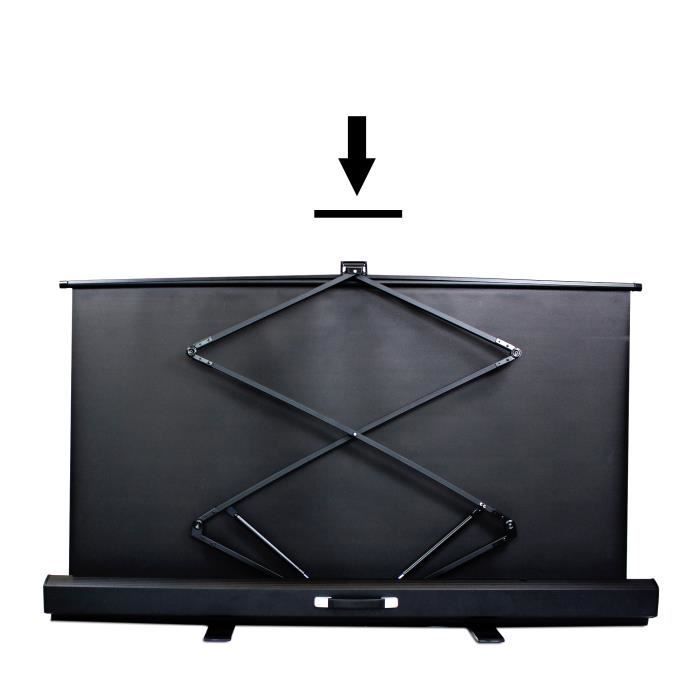 Pantalla de proyección portátil, pantalla de proyección independiente, 163 x 123 cm, Material: Lona blanca, aleación de aluminio