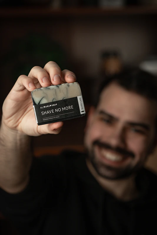 Almara Soap Natural Shave No More, sabonete artesanal para cabelo, barba e corpo.