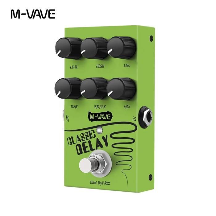 Delay-Effektpedal – RNCYN – 600 ms Verzögerungszeit – True Bypass – Für E-Gitarre und E-Bass – Grün – Mini